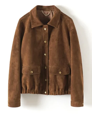 American Retro Style Goatskin Coat Loose Fit Reversible Genuine Leather Winter Waterproof Zipper Closure Washed Knitted