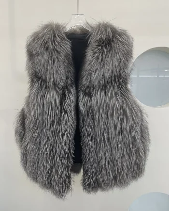 Winter New Women'S Fox Fur Vest Fashion Lady Fox Fur Jacket Vest Women