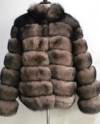 2026 Real Fox Fur Casual Breathable Polyester Lining Fashion Natural Fluffy 60cm Long Fur Coat Women