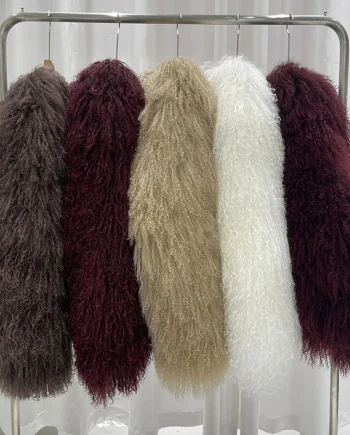 Autumn Winter Fashion Warm Thick Mongolian Fur Coat Mongolian Thick Winter Wool Coat
