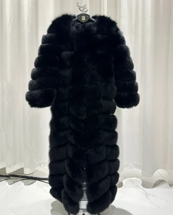 2026 Luxury Women Fur Coat Real Fox Fur Jacket Natural Fox Fur Coat Long