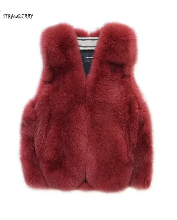 Warm Winter Fashion Classic Short Vest Real Natural Fur Jacket Fox Fur Vest