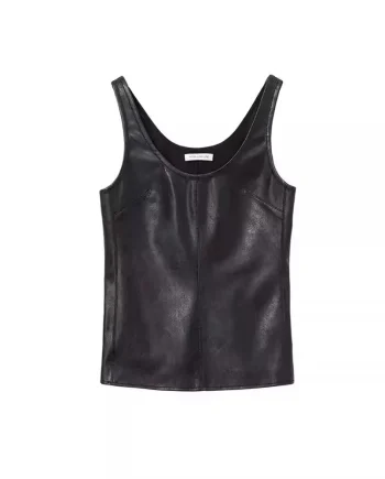 Women's Genuine Leather Canvas Vest Waterproof Windproof with Breathable Triple Breasted Knitted Outer Wear Standard Length