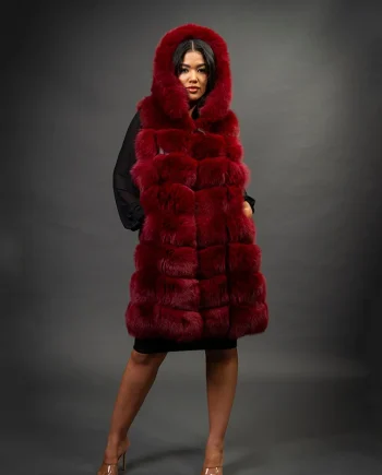 2026 Winter Fashion Casual Outerwear Luxury Silver Red Fox Fur Short Coat Womens Fur Coat Fox Vest